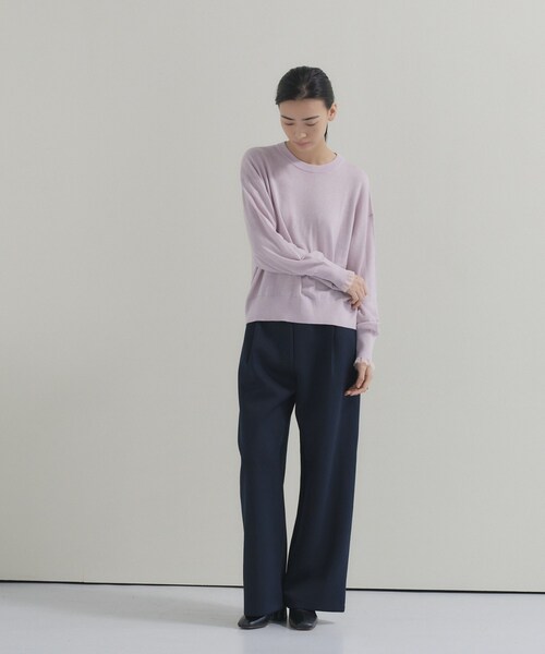 cloenc(クロエンス)の「SMOOTHKEEP ストレッチタックワイドイージーパンツ【360°ストレッチ/セットアップ対応】(その他パンツ・レディース・ネイビー/ブラウン系/アイボリー・02/01/00/03)」の20枚目の写真
