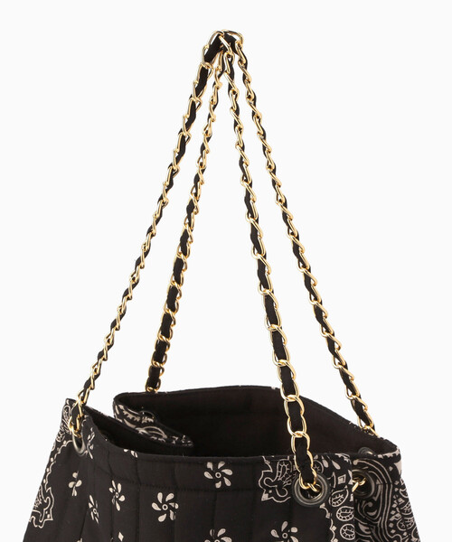 FREAK'S STORE（フリークスストア）の「MALUS/マリュス Bandana quilting shoulder bag/バンダナ キルティング ショルダーバッグ（ハンドバッグ・レディース・ネイビー/ブラック・ONE SIZE）」の6枚目の写真