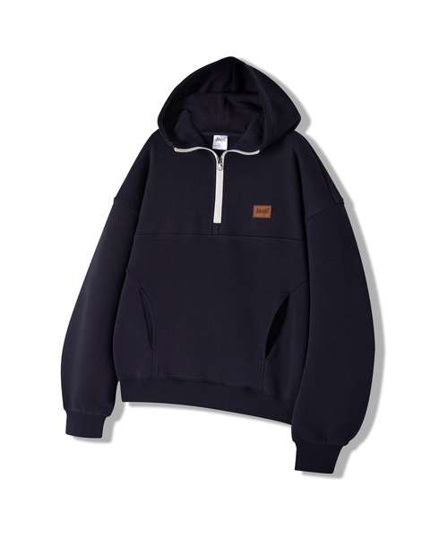 YOSEMITE(ヨセミティ)の「アノラックパーカー レザーパッチ セミクロップドフーディ 3Color YHT-4Y08(パーカー・レディース・アッシュグレー/ブラック/ネイビー・X-LARGE/MEDIUM/LARGE)」の3枚目の写真