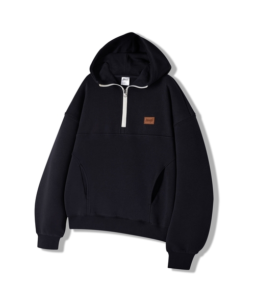 YOSEMITE(ヨセミティ)の「アノラックパーカー レザーパッチ セミクロップドフーディ 3Color YHT-4Y08(パーカー・レディース・アッシュグレー/ブラック/ネイビー・X-LARGE/MEDIUM/LARGE)」の1枚目の写真