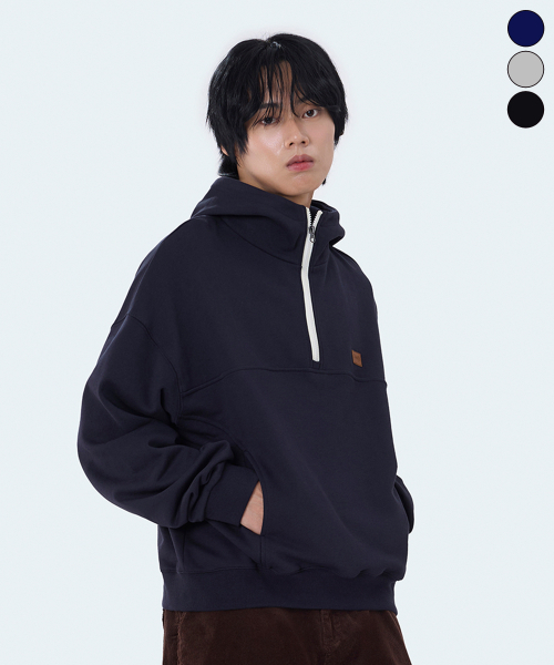 YOSEMITE(ヨセミティ)の「アノラックパーカー レザーパッチ セミクロップドフーディ 3Color YHT-4Y08(パーカー・レディース・アッシュグレー/ブラック/ネイビー・X-LARGE/MEDIUM/LARGE)」の10枚目の写真