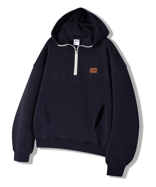 YOSEMITE(ヨセミティ)の「アノラックパーカー レザーパッチ セミクロップドフーディ 3Color YHT-4Y08(パーカー・レディース・アッシュグレー/ブラック/ネイビー・X-LARGE/MEDIUM/LARGE)」の11枚目の写真