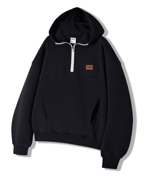 YOSEMITE(ヨセミティ)の「アノラックパーカー レザーパッチ セミクロップドフーディ 3Color YHT-4Y08(パーカー・レディース・アッシュグレー/ブラック/ネイビー・X-LARGE/MEDIUM/LARGE)」の13枚目の写真
