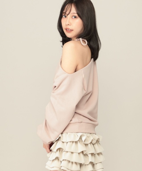 Heather（ヘザー）の「ビジューワンショル裏毛プルオーバー　1077783（スウェット・レディース・ピンク/グレー/ネイビー・FREE）」の12枚目の写真