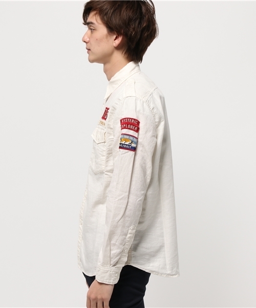 HYSTERIC GLAMOUR(ヒステリックグラマー)の「長袖ミリタリーSH(シャツ/ブラウス・メンズ・ホワイト/グリーン系カモフラージュ/ネイビー・SMALL/MEDIUM/LARGE)」の14枚目の写真