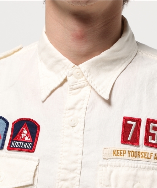 HYSTERIC GLAMOUR(ヒステリックグラマー)の「長袖ミリタリーSH(シャツ/ブラウス・メンズ・ホワイト/グリーン系カモフラージュ/ネイビー・SMALL/MEDIUM/LARGE)」の17枚目の写真