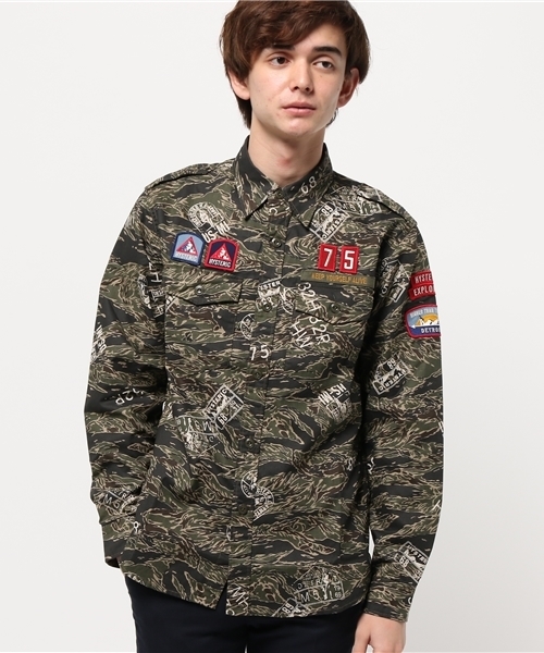 HYSTERIC GLAMOUR(ヒステリックグラマー)の「長袖ミリタリーSH(シャツ/ブラウス・メンズ・ホワイト/グリーン系カモフラージュ/ネイビー・SMALL/MEDIUM/LARGE)」の16枚目の写真