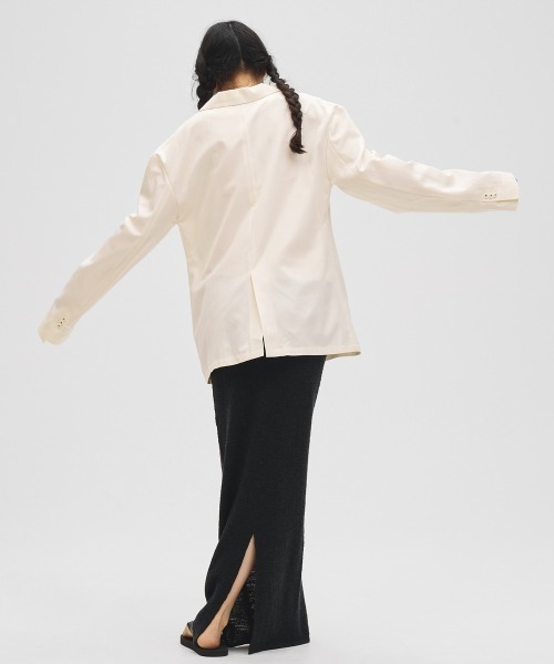TODAYFUL(トゥデイフル)の「Satin Shirts Jacket(テーラードジャケット・レディース・ブラック/キナリ・36inch/38inch)」の14枚目の写真