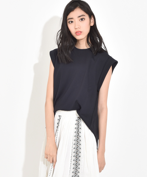 SACRA（サクラ）の「【SACRA】フリーシーブラウス　SG163022（Tシャツ/カットソー・レディース・ホワイト/グリーン/ネイビー・M）」の3枚目の写真