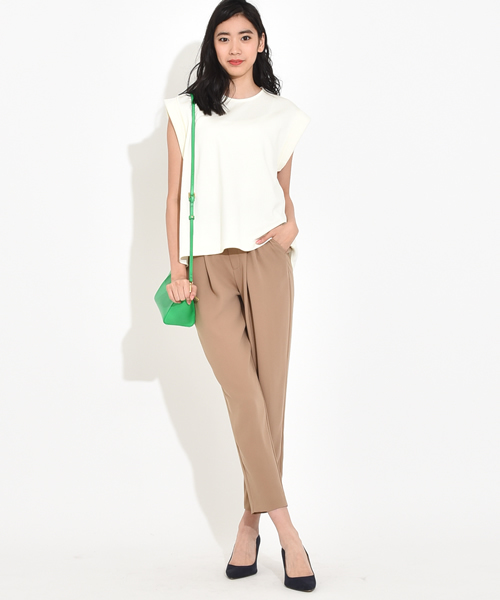 SACRA（サクラ）の「【SACRA】フリーシーブラウス　SG163022（Tシャツ/カットソー・レディース・ホワイト/グリーン/ネイビー・M）」の4枚目の写真