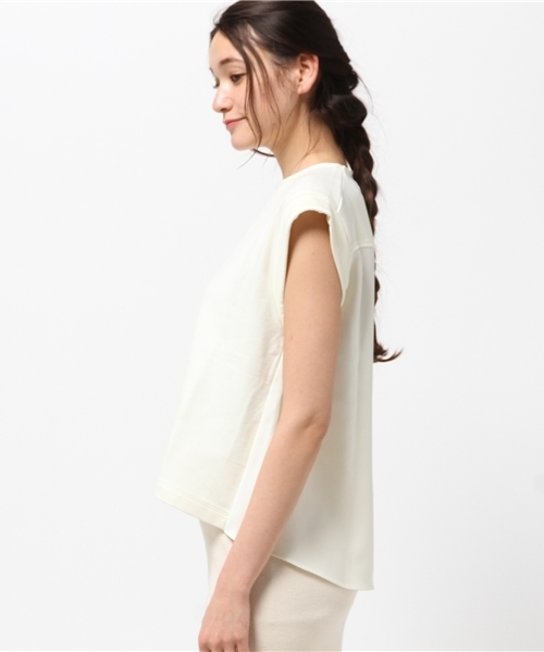 SACRA（サクラ）の「【SACRA】フリーシーブラウス　SG163022（Tシャツ/カットソー・レディース・ホワイト/グリーン/ネイビー・M）」の7枚目の写真