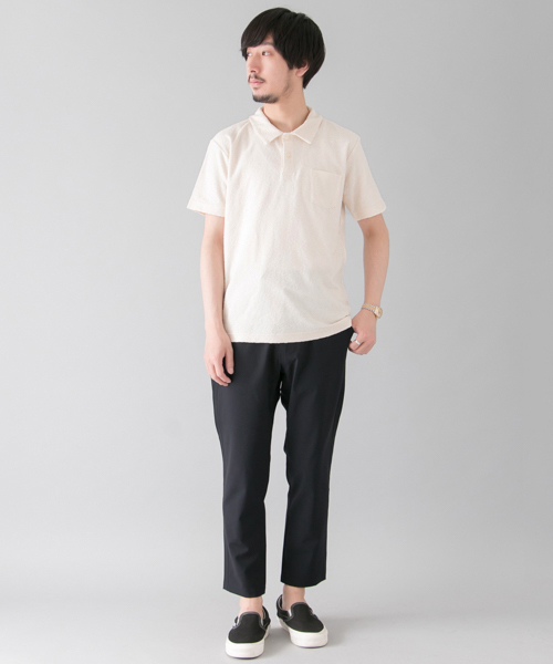 URBAN RESEARCH（アーバンリサーチ）の「UR クレーターパイルポロシャツ（ポロシャツ・メンズ・オフホワイト/グレー/ネイビー・MEDIUM/LARGE）」の9枚目の写真