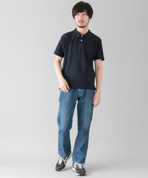 URBAN RESEARCH（アーバンリサーチ）の「UR クレーターパイルポロシャツ（ポロシャツ・メンズ・オフホワイト/グレー/ネイビー・MEDIUM/LARGE）」の4枚目の写真