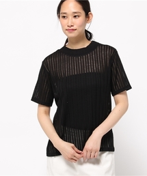 MOUSSY | LACE STRIPE TOPS J(Tシャツ/カットソー)