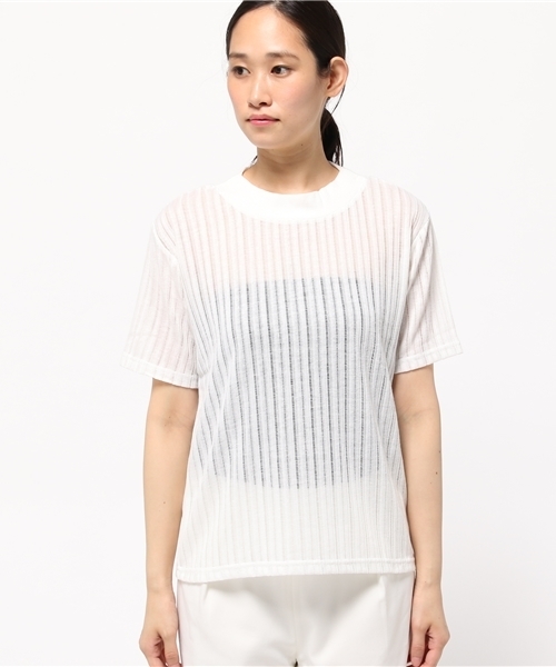 MOUSSY(マウジー)の「LACE STRIPE TOPS J(Tシャツ/カットソー・レディース・ホワイト/ブラック・FREE)」の3枚目の写真