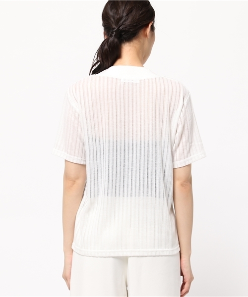MOUSSY(マウジー)の「LACE STRIPE TOPS J(Tシャツ/カットソー・レディース・ホワイト/ブラック・FREE)」の5枚目の写真