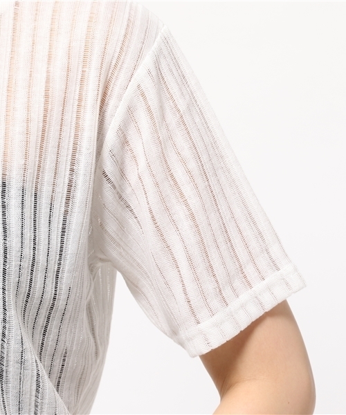 MOUSSY(マウジー)の「LACE STRIPE TOPS J(Tシャツ/カットソー・レディース・ホワイト/ブラック・FREE)」の7枚目の写真