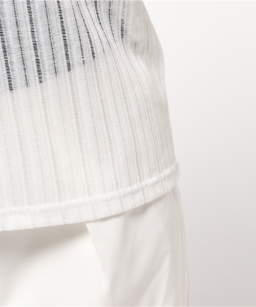 MOUSSY(マウジー)の「LACE STRIPE TOPS J(Tシャツ/カットソー・レディース・ホワイト/ブラック・FREE)」の8枚目の写真