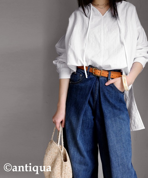 antiqua(アンティカ)の「本革ベルト(ベルト・レディース・ダークブラウン/ブラック/ライトブラウン・FREE)」の16枚目の写真