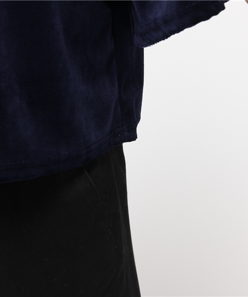 WEGO（ウィゴー）の「WEGO/ベロアVネック2WAYフリル7分袖Tシャツ（Tシャツ/カットソー・レディース・ブラック/ワイン/ネイビー・FREE）」の5枚目の写真