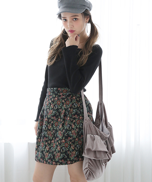 one after another NICE CLAUP（ワンアフターアナザーナイスクラップ）の「ベロアフリルバッグ（ショルダーバッグ・レディース・グレー/ブラック/ライトベージュ/ライトグレー/ピンク・FREE）」の16枚目の写真