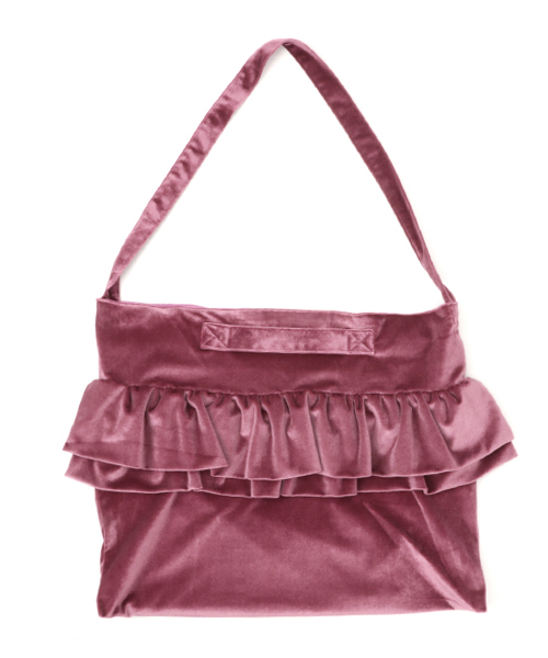 one after another NICE CLAUP（ワンアフターアナザーナイスクラップ）の「ベロアフリルバッグ（ショルダーバッグ・レディース・グレー/ブラック/ライトベージュ/ライトグレー/ピンク・FREE）」の5枚目の写真