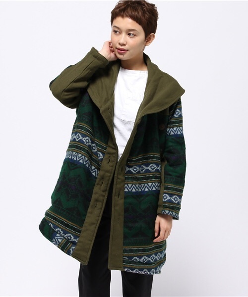 チャイハネ(チャイハネ)の「【チャイハネ】リバーシブル中綿入りジャケット(その他アウター・レディース・ベージュ/カーキ/ブラック・FREE)」の3枚目の写真