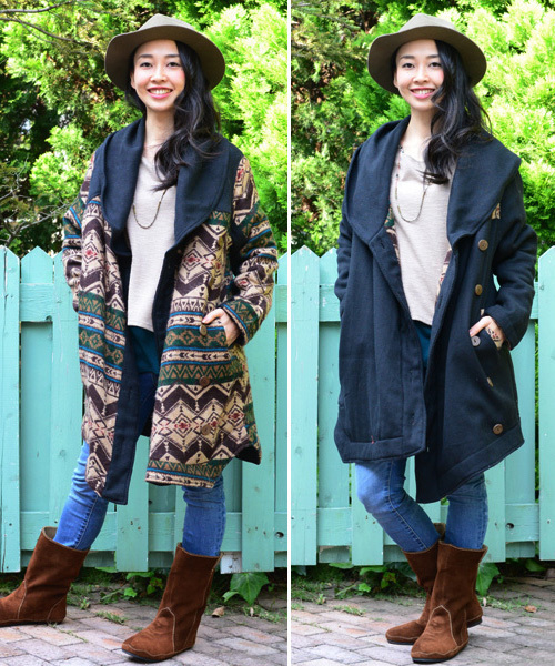 チャイハネ(チャイハネ)の「【チャイハネ】リバーシブル中綿入りジャケット(その他アウター・レディース・ベージュ/カーキ/ブラック・FREE)」の1枚目の写真