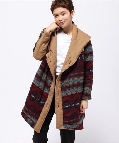 チャイハネ(チャイハネ)の「【チャイハネ】リバーシブル中綿入りジャケット(その他アウター・レディース・ベージュ/カーキ/ブラック・FREE)」の18枚目の写真