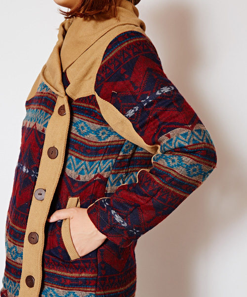 チャイハネ(チャイハネ)の「【チャイハネ】リバーシブル中綿入りジャケット(その他アウター・レディース・ベージュ/カーキ/ブラック・FREE)」の20枚目の写真