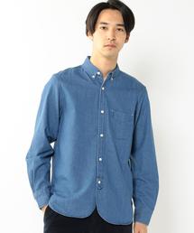 coen | ライトオンスデニムデニムボタンダウンシャツ(シャツ/ブラウス)