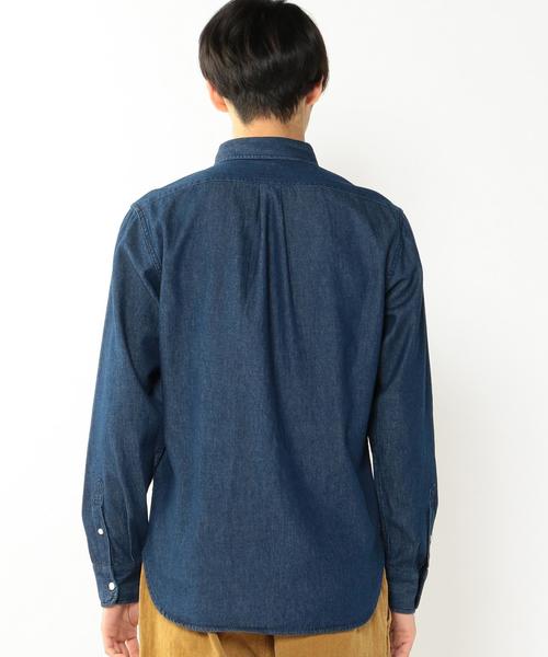 coen（コーエン）の「ライトオンスデニムデニムボタンダウンシャツ（シャツ/ブラウス・メンズ・コバルトブルー/ネイビー・SMALL/X-LARGE/LARGE/MEDIUM）」の9枚目の写真