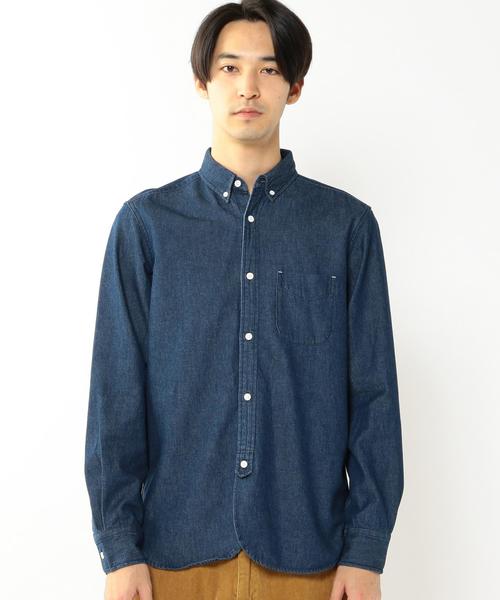 coen（コーエン）の「ライトオンスデニムデニムボタンダウンシャツ（シャツ/ブラウス・メンズ・コバルトブルー/ネイビー・SMALL/X-LARGE/LARGE/MEDIUM）」の10枚目の写真