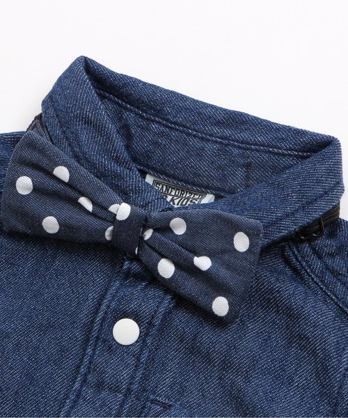 F.O.KIDS（エフオーキッズ）の「蝶ネクタイシャツ（シャツ/ブラウス・キッズ・カーキ/インディゴブルー/ストライプ/オフホワイト・140/95/110/80/90/100/120/130）」の17枚目の写真
