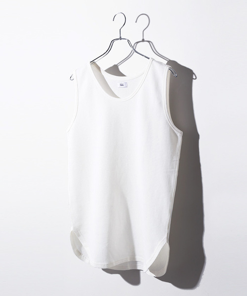 WEGO（ウィゴー）の「WEGO/【WEB限定】ワッフルラウンドロングタンクトップ（タンクトップ・メンズ・ブラック系その他5/杢グレー/ブラック/ホワイト・SMALL/LARGE/MEDIUM）」の2枚目の写真