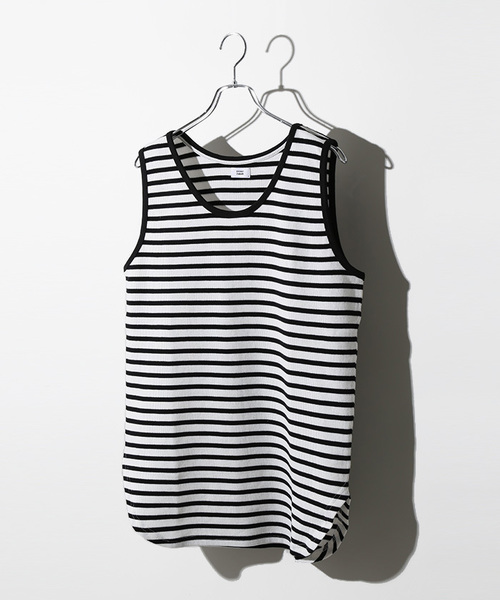 WEGO（ウィゴー）の「WEGO/【WEB限定】ワッフルラウンドロングタンクトップ（タンクトップ・メンズ・ブラック系その他5/杢グレー/ブラック/ホワイト・SMALL/LARGE/MEDIUM）」の3枚目の写真
