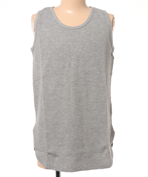 WEGO（ウィゴー）の「WEGO/【WEB限定】ワッフルラウンドロングタンクトップ（タンクトップ・メンズ・ブラック系その他5/杢グレー/ブラック/ホワイト・SMALL/LARGE/MEDIUM）」の12枚目の写真
