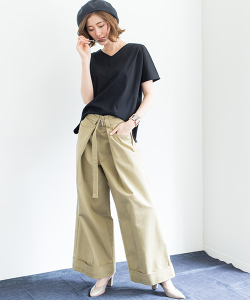 STUDIOUS（ステュディオス）の「【STUDIOUS】オーバータックボリュームパンツ（その他パンツ・レディース・ブルー/キャメル・0/1）」の12枚目の写真