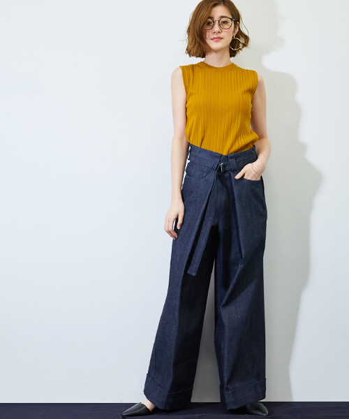 STUDIOUS（ステュディオス）の「【STUDIOUS】オーバータックボリュームパンツ（その他パンツ・レディース・ブルー/キャメル・0/1）」の16枚目の写真