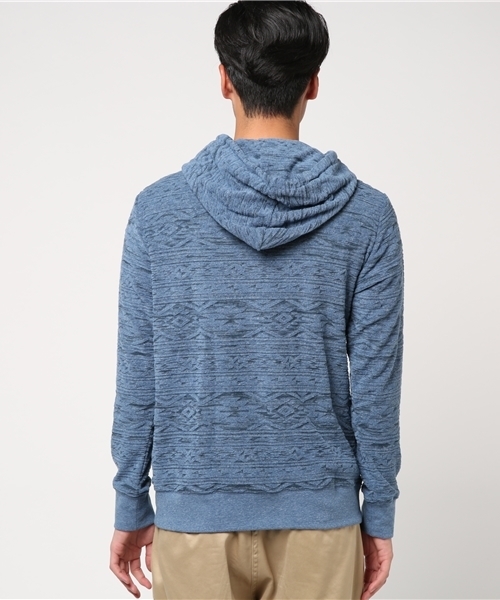 VENCEEXCHANGE(ヴァンスエクスチェンジ)の「オルテガパイルジャガードパーカー (パーカー・メンズ・ネイビー/アッシュグレー・MEDIUM/LARGE)」の4枚目の写真