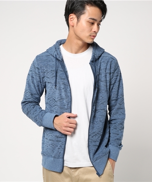 VENCEEXCHANGE(ヴァンスエクスチェンジ)の「オルテガパイルジャガードパーカー (パーカー・メンズ・ネイビー/アッシュグレー・MEDIUM/LARGE)」の5枚目の写真