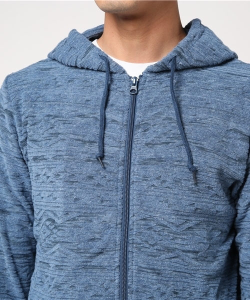 VENCEEXCHANGE(ヴァンスエクスチェンジ)の「オルテガパイルジャガードパーカー (パーカー・メンズ・ネイビー/アッシュグレー・MEDIUM/LARGE)」の6枚目の写真