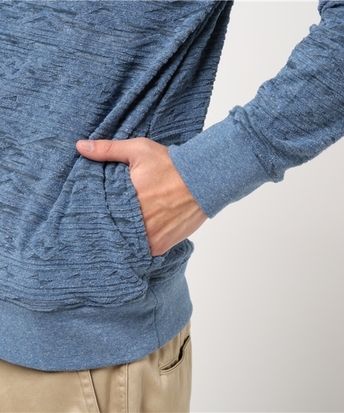 VENCEEXCHANGE(ヴァンスエクスチェンジ)の「オルテガパイルジャガードパーカー (パーカー・メンズ・ネイビー/アッシュグレー・MEDIUM/LARGE)」の7枚目の写真