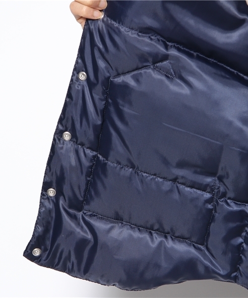 WEGO（ウィゴー）の「レザー切替ダウンベスト（ダウンベスト・メンズ・ブラック/ベージュ/ネイビー/オレンジ・SMALL/MEDIUM/LARGE）」の12枚目の写真