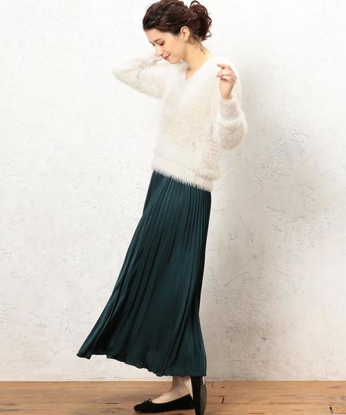 green label relaxing（グリーンレーベルリラクシング）の「CF ヤバネプリーツ スカート（スカート・レディース・ダークグリーン/ネイビー/オレンジ・FREE）」の13枚目の写真