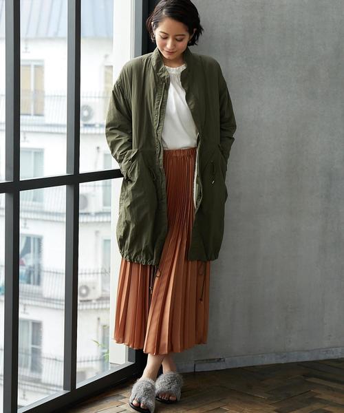 green label relaxing（グリーンレーベルリラクシング）の「CF ヤバネプリーツ スカート（スカート・レディース・ダークグリーン/ネイビー/オレンジ・FREE）」の11枚目の写真