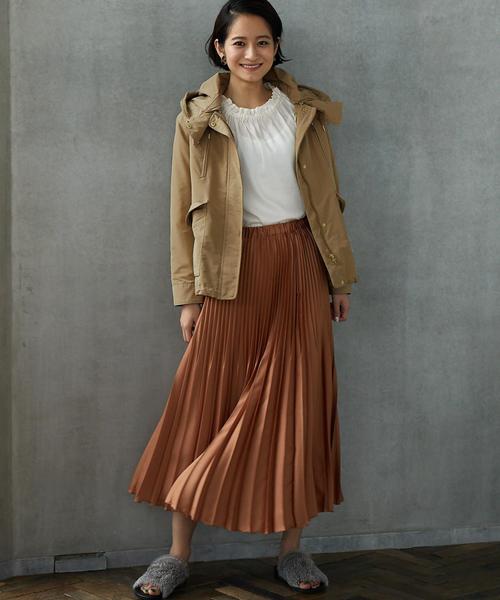 green label relaxing（グリーンレーベルリラクシング）の「CF ヤバネプリーツ スカート（スカート・レディース・ダークグリーン/ネイビー/オレンジ・FREE）」の12枚目の写真