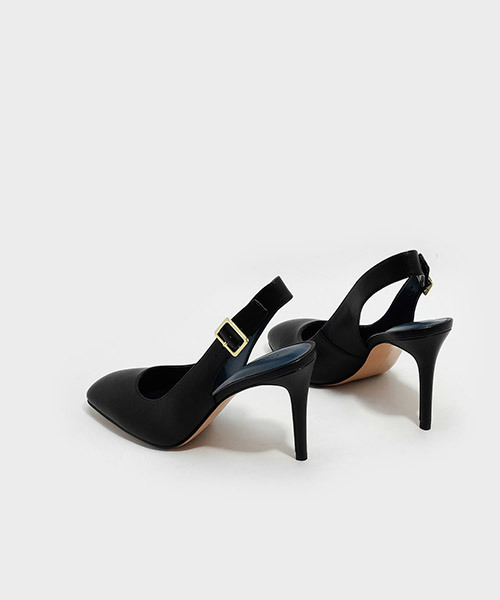 CHARLES & KEITH(チャールズ & キース)の「スクウェアトゥスリングバックスティレット / SQUARE-TOE SLINGBACK STILETTOS(サンダル・レディース・ブラック/マスタード・22.5cm/23.5cm/23cm/24.5cm/25cm)」の5枚目の写真