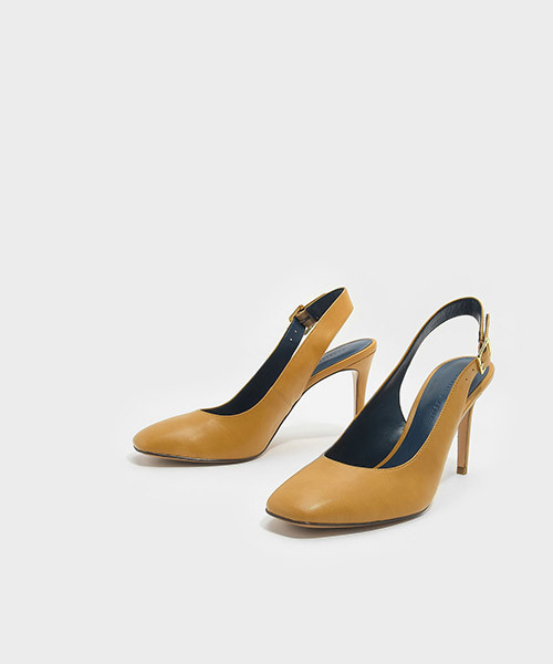 CHARLES & KEITH(チャールズ & キース)の「スクウェアトゥスリングバックスティレット / SQUARE-TOE SLINGBACK STILETTOS(サンダル・レディース・ブラック/マスタード・22.5cm/23.5cm/23cm/24.5cm/25cm)」の10枚目の写真