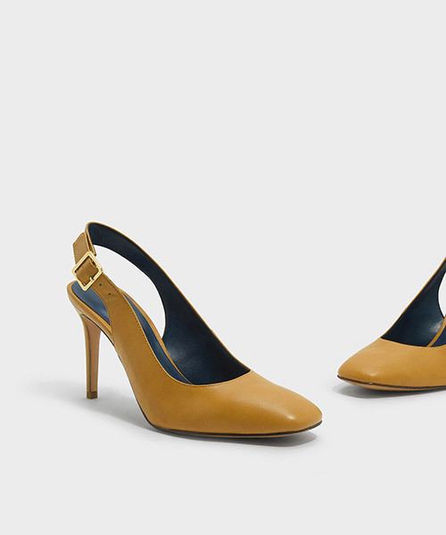 CHARLES & KEITH(チャールズ & キース)の「スクウェアトゥスリングバックスティレット / SQUARE-TOE SLINGBACK STILETTOS(サンダル・レディース・ブラック/マスタード・22.5cm/23.5cm/23cm/24.5cm/25cm)」の12枚目の写真